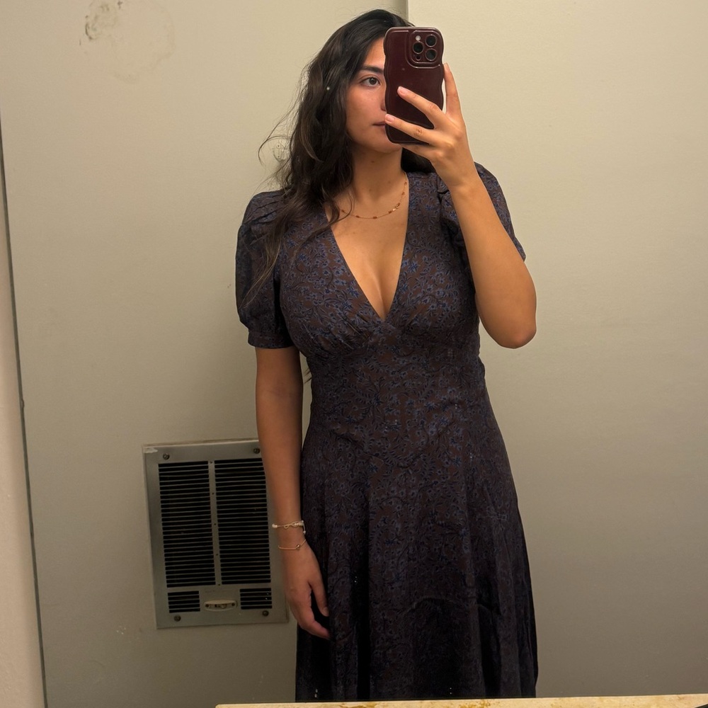 Reformation Naira Dress in Indigo Girl - Picture 4 of 5